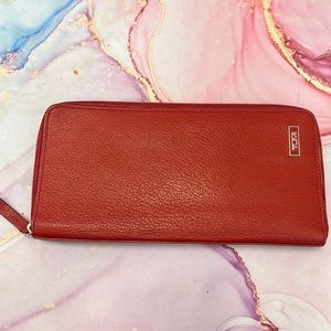 Tumi red leather passport holder & wallet
